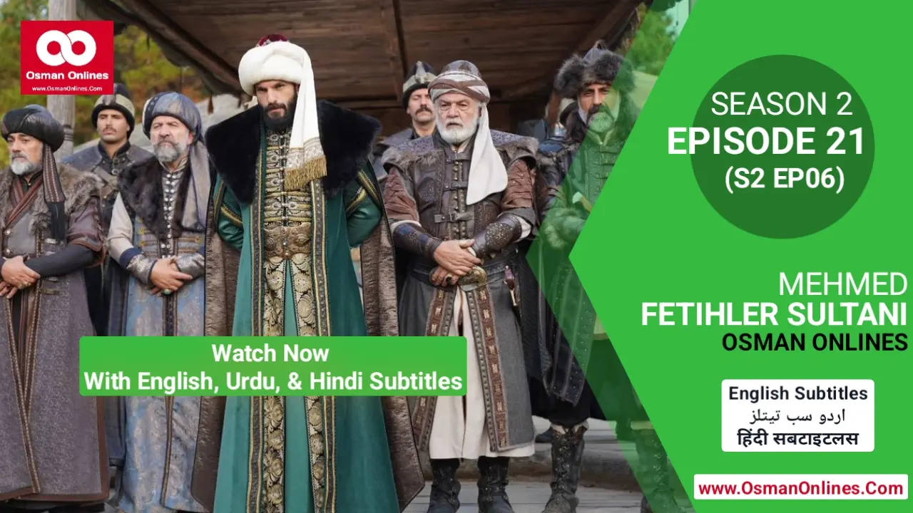 Sultan Mehmed in a tense meeting with his council as political and military conflicts intensify in Mehmed Fetihler Sultani Season 2 Episode 21, with characters preparing for the Ottoman siege and inner-court confrontations.