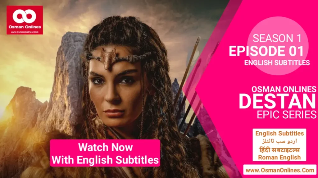 Destan Chapter 1 scene featuring Akkız, the fearless Turkic warrior woman standing in the steppe landscape