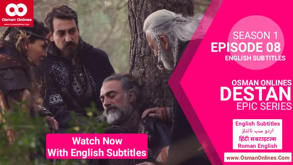 Destan Chapter 8 historical scene showing Akkız and Batuga facing political tension in a Turkic tribal setting