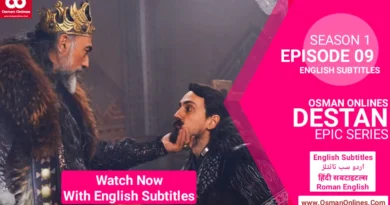 Destan Chapter 9 scene showing Akkız and Batuga standing among Turkic warriors in a snowy steppe setting