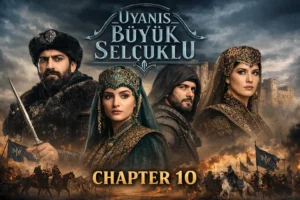 Uyanis Buyuk Selcuklu Chapter 10 scene showing Sultan Melikshah discussing strategy with Seljuk commanders in the palace.