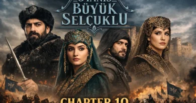 Uyanis Buyuk Selcuklu Chapter 10 scene showing Sultan Melikshah discussing strategy with Seljuk commanders in the palace.