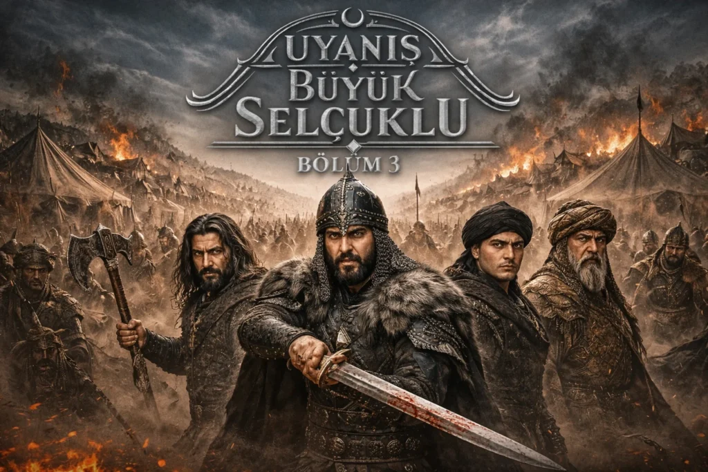 Uyanis Buyuk Selcuklu Chapter 3 scene showing Sultan Melikshah and Seljuk warriors planning strategy