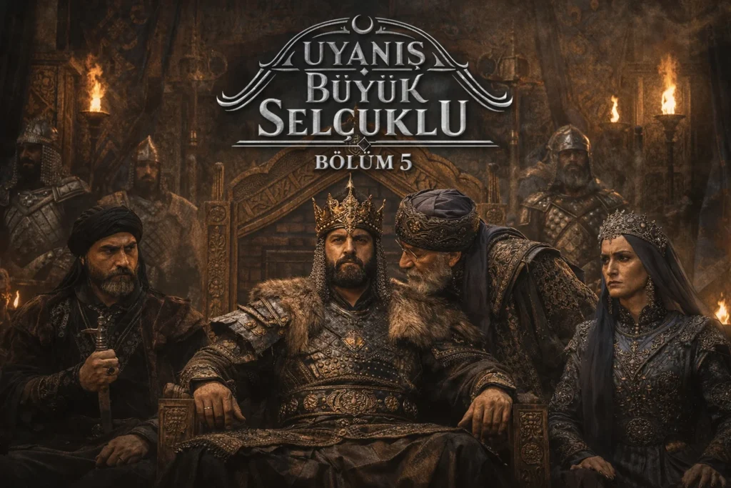 Uyanis Buyuk Selcuklu Chapter 5 scene showing Sultan Melikshah and Seljuk warriors planning a strategic campaign