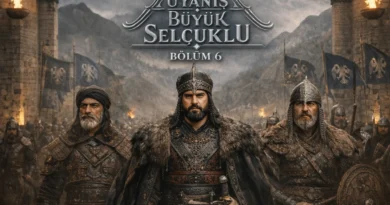 Uyanis Buyuk Selcuklu Chapter 6 scene showing Sultan Melikshah and Seljuk warriors planning strategy in the imperial court